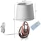 Quickway Imports 16 Ceramic Table Lamp, with Reflecting Silver and Pink Circular Stand and White Cotton Lampshade QI004587 - alternate 5